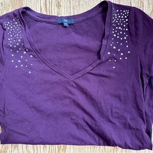 GAP Women's Deep Purple Studded Tee